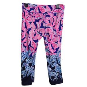 Lilly Pulitzer Luxletic Jolena Weekender Cropped Leggings SZ Med Wild Zebra